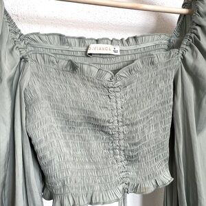 Going Out Top - flowy sage green crop top